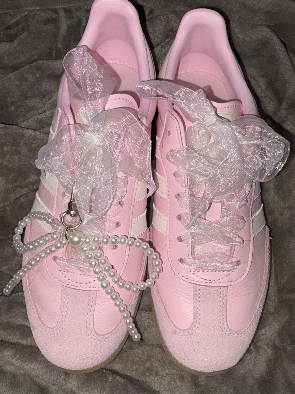 adidas samba Pink Women's Ribbon Lace Sneakers